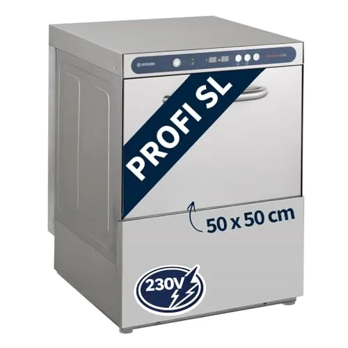 GastroHero Geschirrspülmaschine PROFI Digital 50 SL - Haushaltsgroßgeräte mit 3 Spülprogrammen für perfekte Reinigung, bis zu 60 Körbe pro Stunde, hygienische Nachspülung bei 85°C, intuitives Bedienfeld und Made in Europe.