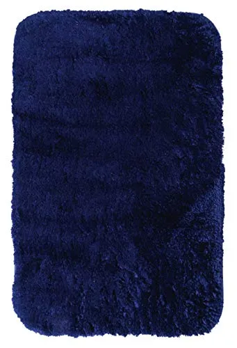 RIDDER Badezimmerteppich Chic dunkelblau 60x90 cm - Rutschfest und Waschbar - Hochwertiger Badezimmerteppich mit rutschhemmender Rückseite, extrem hoher Faserdichte für ein angenehmes Laufgefühl. Waschbar bei 30°C, ideal für pflegeleichte Nutzung.