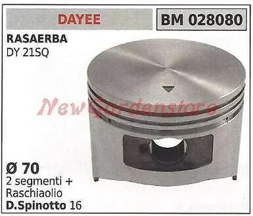 Pistone Motozappa GT 02 Ø 60Mm DAYE 022880 - Hochwertiger Zylinder und Kolben für Rasenmäher-Zubehör, ideal für den professionellen Einsatz in der Landwirtschaft.