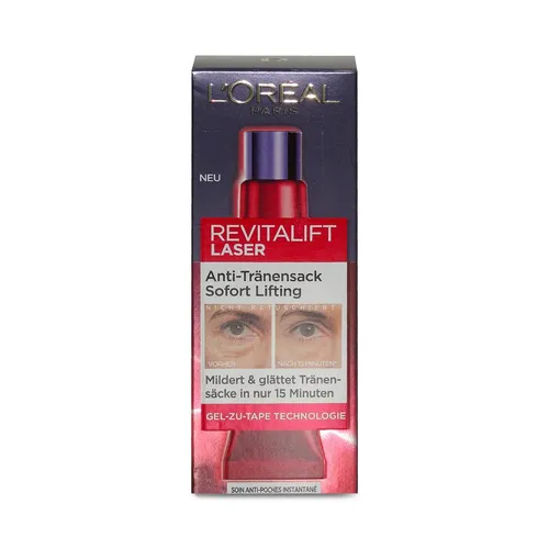 L'Oréal Revitalift Laser Anti-Tränensäcke Lifting Creme 15ml - Augenpflege mit Anti-Aging-Effekt, bekämpft Tränensäcke und sorgt für eine straffere Haut um die Augen.