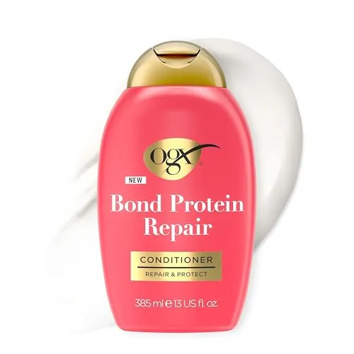 OGX Repair and Protect Bond Protein Repair Conditioner, 385 ml – Stärkt und repariert sprödes, trockenes oder beschädigtes Haar mit Lipi Pro Shield Technology und Dual-Action-Repair-Technologie