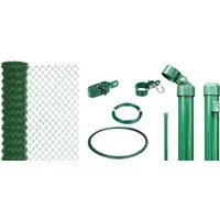 Maschendrahtzaun Set Grün 2 m x 15 m - Stabil und Witterungsbeständig - Praktisches Maschendrahtzaun Set für Haus und Garten. Mit zinkphosphatiertem, grün kunststoffbeschichtetem Material für lange Haltbarkeit und zuverlässigen Rostschutz. Ideal zum Einbetonieren für maximale Standfestigkeit.