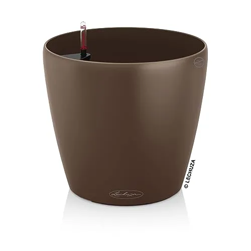 LECHUZA CLASSICO Color 43 muskat - Pflanzgefäß mit Bewässerungssystem - Garten-Zubehör mit integriertem Bewässerungssystem für optimale Pflanzenpflege, UV-beständig und in stilvollem Design. Ideal für drinnen und draußen!