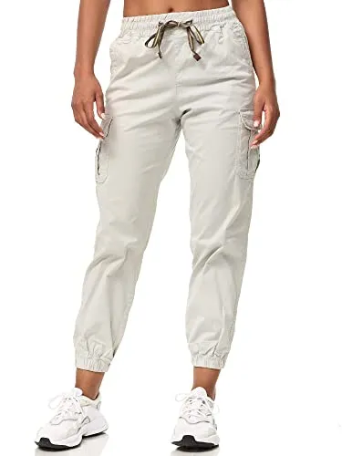 Tazzio Cargo Hose Damen Cargohose Regular Fit F600 (S, Grau) - Damen-Hosen: Coole Regular Fit Cargo Hose aus hochwertiger Baumwollmischung mit Elasthan für besten Tragekomfort und Bewegungsfreiheit – ideal für sportliche Aktivitäten.