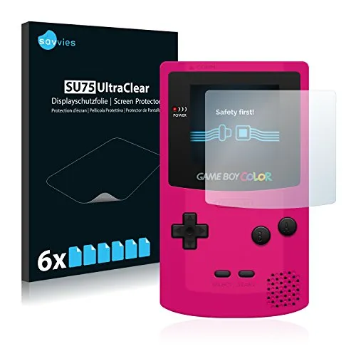 Savvies 6 Stück Schutzfolie für Nintendo Gameboy Color Displayschutz-Folie Ultra-Transparent
