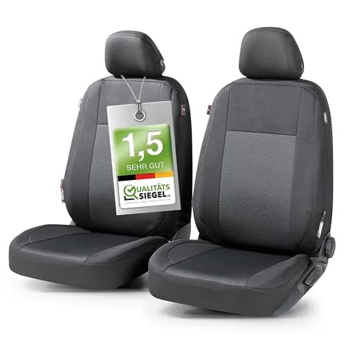 Walser Autositzbezug Ardwell Vordersitze Premium stahl-schwarz - Hochwertiger Autositzbezug für Vordersitze, schmutzabweisend und ideal zum Schutz Ihrer Sitze im Auto.