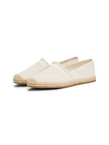 Tommy Hilfiger FRINGE CANVAS CLOSED ESPADRILLE - Espadrille Halbschuh mit ausgefransten Rand, ideal für den Sommer. Bequemer Schlupfschuh in Beige, perfekt für lässige Looks.