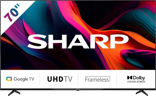 Sharp 4T-C70GLx LED-Fernseher 70 Zoll - 4K Ultra HD Fernseher mit Google TV, beeindruckender Bildqualität und Smart-Funktionen für ein unvergleichliches Fernseherlebnis.