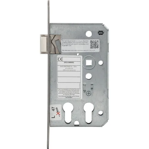 BMH Einstemmschloss 1015PZW - links, DM: 32/65mm - Schließtechnik für doppelte Nutzung eines EUROKEY-Zylinders, ideal für verschiedene Schließanlagen. Robuste Edelstahl-Stulpausführung und einfache Montage.