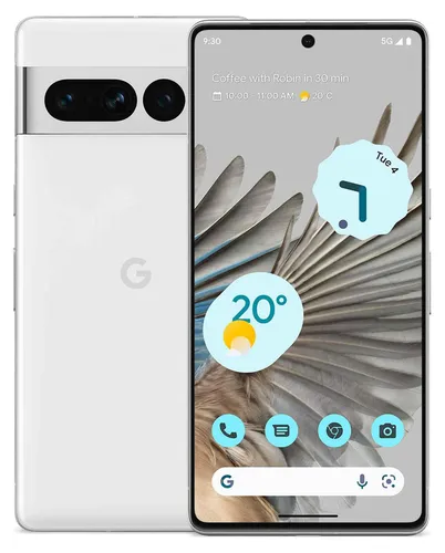 Google Pixel 7 Pro Smartphone 128GB 5G - Snow Weiß - Handy ohne Vertrag mit 5-fach-Teleobjektiv, 30-fachem Zoom und einem adaptiven Akku, der über 24 Stunden hält – ideal für Foto-Enthusiasten!