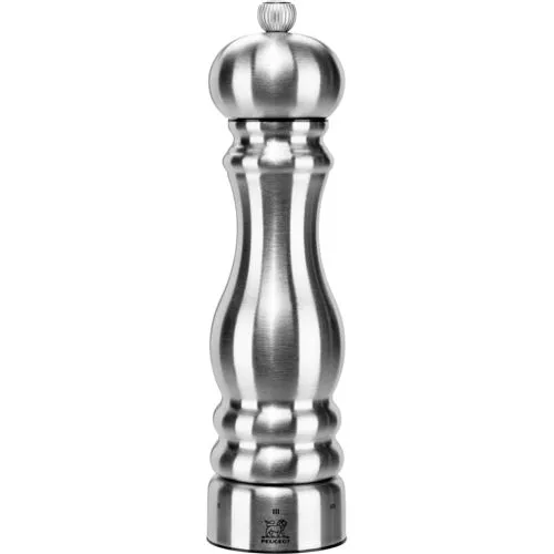 PEUGEOT 32494 Paris Chef Pfeffermühle Edelstahl - Küchenhelfer mit stufenloser Mahlgradeinstellung für perfektes Aroma, gebürsteter Edelstahl sorgt für Langlebigkeit und Pflegeleichtigkeit.