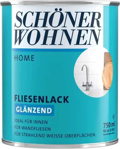 Schöner Wohnen Fliesenlack 750ml - Weiß glänzend - Lacke für Fliesen, bietet eine langlebige und wasserfeste Oberfläche für ein modernes Wohnambiente.