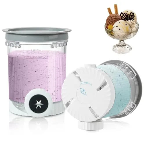 PCTTOIL 2 Stück Pint-Behälter für Ninja Swirl CREAMi, Swirl Pints und Deckel kompatibel mit NC700 NC701EU Serie, BPA-frei & Spülmaschinenfest