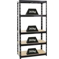 PROREGAL Schwerlastregal Tiger Schwarz 180x90x45cm - Lagerregal mit hoher Traglast von 1365kg, ideal für Keller und Garage. Einfacher Aufbau in 15-20 Minuten, gefertigt in der EU mit 5 Jahren Garantie.