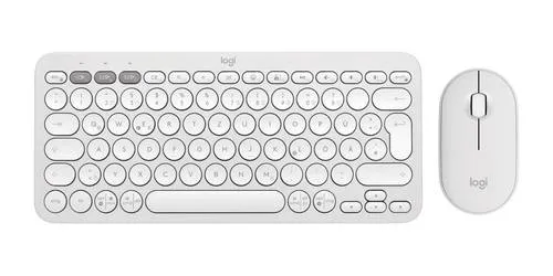 Logitech Pebble 2 Combo Weiß - Schlanke Multi-Device Tastatur und Maus - Maus-Tastaturkombi mit kabelloser Bluetooth®-Verbindung, anpassbaren Tasten und elegantem Design, ideal für effizientes Arbeiten.