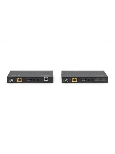 DIGITUS DS-55526 KVM Extender - KVM/Audio/USB/Infrarot-Extender über CAT 6/6a, ermöglicht verlustfreie Übertragung bis zu 150 m – ideal für professionelle Anwendungen.