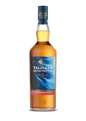 Talisker Tidal Churn, Special Release 2024 - 8 Jahre Single Malt Scotch Whisky - Whisky mit 58,7% vol, veredelt in 'stone-spun' Fässern; einzigartig salzig-würzige Malznote und kühlender Szechuan-Pfeffer im Nachgeschmack.