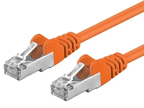 PremiumCord Netzwerkkabel, Ethernet, LAN & Patch Kabel CAT6a, 10Gbit/s, S/FTP PIMF Schirmung, AWG 26/7, 100 Prozent Cu, schnell flexibel und robust RJ45 kabel, orange, 7m