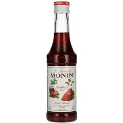Le Sirop de Monin Erdbeere 0,25l - Der Le Sirop de Monin Erdbeere in der praktischen 0,25-Liter-Flasche bietet einen intensiven, fruchtigen Geschmack sonnengereifter Erdbeeren. Ideal für kreative Getränke und Desserts, bringt er frische und Abwechslung in Ihre Küche.