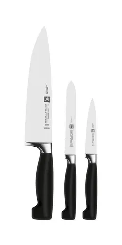 Zwilling Vier Sterne Messer Set 3-teilig - Küchenmesser Set mit 3 hochwertigen Messern, ideal für präzises Schneiden und langanhaltende Schärfe in Ihrer Küche.