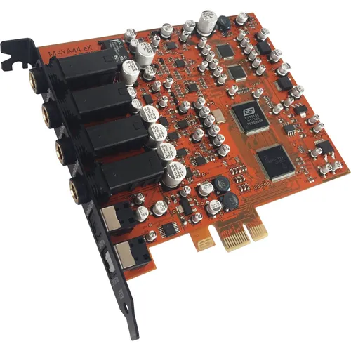 ESI MAYA44 eX - 24-bit/96kHz PCIe-Audiokarte mit 4 Ein-/Ausgängen - Soundkarte für Heimrecording und DJ-Anwendungen, bietet analoge und digitale Ein- und Ausgänge für professionelle Audioproduktion und Full-Duplex-Betrieb.