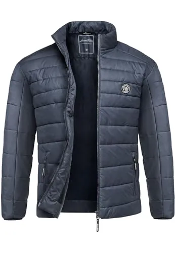 Amaci&Sons Herren Steppjacke 9103 Navyblau - Outdoor Basic Patch Jacke - Funktionsjacke in Navyblau, ideal für Outdoor-Aktivitäten mit wind- und wasserabweisenden Eigenschaften für optimalen Schutz.