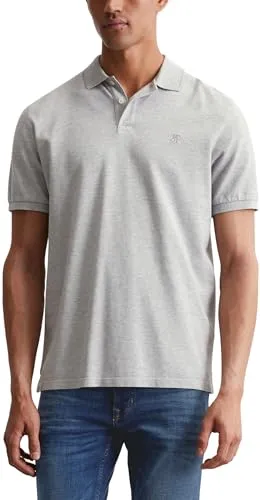 Poloshirt MARC O'POLO Herren XXL grau - Herren-Shirt aus 100% Baumwolle im eleganten iron grau melange, mit pflegeleichtem Piqué-Stoff und coolem Logodruck – perfekt für lässige Anlässe.