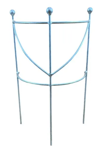 Hirsch Terracotta Rankgitter Staudenhalter halbrund 50cm - Spaliere für Gartenliebhaber: Stabiler, freistehender Staudenhalter mit solidem Stand und verzinktem Vollmetall für langlebige Nutzung.