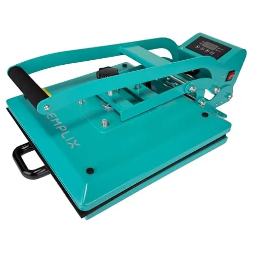 Semplix Transferpresse 38 x 38 cm – Heißpresse für Textildruck - Hochwertige Textilpresse mit doppelter Produktabdeckung für präzise Ergebnisse. Kompakte Bauweise und starke Leistung von 1400-2200 W, ideal für kreative Projekte.