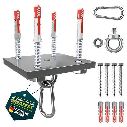 Yourkon Wand- & Deckenhalterung Greatest Edelstahl V2A Für Boxsäcke, Hängesessel & Yogatücher