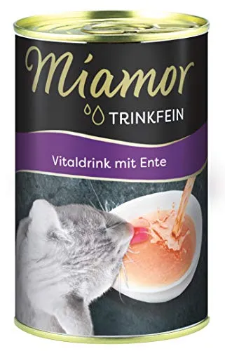 Miamor Trinkfein - Vitaldrink mit Ente 24x135ml - Leckerer Vitaldrink für Katzen mit Ente, unterstützt die Flüssigkeitsaufnahme und fördert das Wohlbefinden. Ideal zur Ergänzung des täglichen Futters.