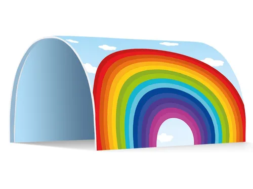 TiCAA Tunnel Einhorn Rainbow für Hoch- und Etagenbetten - Bunter Spieltunnel für Hoch- und Etagenbetten, fördert die Fantasie und Kreativität Ihres Kindes. Stabiler Metallrahmen, einfache Montage mit Anleitung.