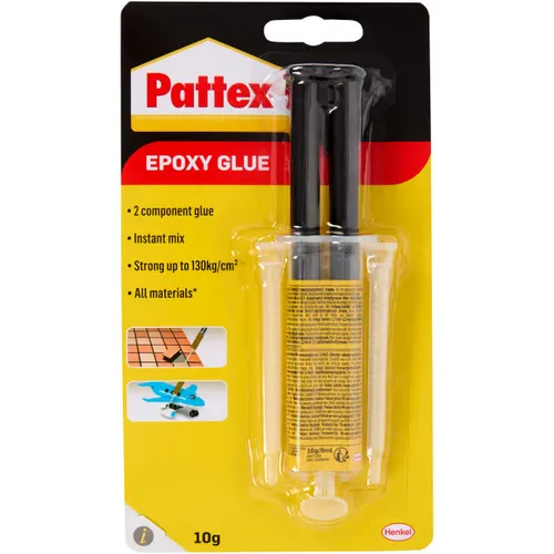 Pattex 2 Komponenten Kleber - Epoxidkleber für vielseitige Anwendungen - Kleber & Leime, ideal für Holz, Metall, Stein und Kunststoff, wetterbeständig und transparent, perfekte Haftung für innen und außen.