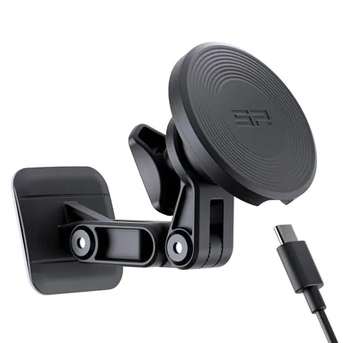 SP CONNECT CHARGING ADHESIVE MOUNT PRO SPC+ BLACK - Kfz-Handyladestation mit starker magnetischer Befestigung, ermöglicht kabelloses Laden während der Fahrt und einfache Montage mit zuverlässigem 3M-Kleber.