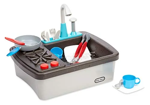 little tikes 654497E7C First Sink & Stove - Interaktiv & Realistisch mit Geräuschen - Schein-Spielgerät für Kinder, Spüle