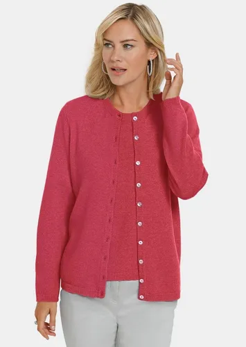 GOLDNER Strickjacke Kurzgröße: Eleganter Herbstcardigan mit Rundhals Weiche Strickjacke mit Rippenabschlüssen, Knopfleiste und Langarm