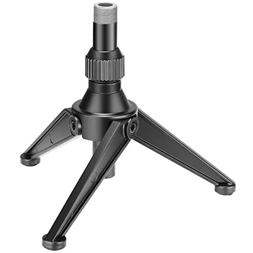 NEEWER Faltbarer Eisen Mini Tisch Mikrofonständer, 12,5-19 Zentimeter höhenverstllbar für Vorträge, Podcasts, Online Chat, Treffen, Screencasts und mehr (NW-050)