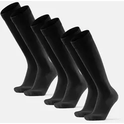 Bamboo Kniehohe Socken - 3-Pack - Schwarz - Größe 43-47 - Elegante Bambus Kniestrümpfe für jeden Anlass. Die weiche Bambusviskose sorgt für hohen Tragekomfort und weniger Reibung. Ideal für Business und Freizeit. OEKO-TEX® zertifiziert für geprüfte Qualität.