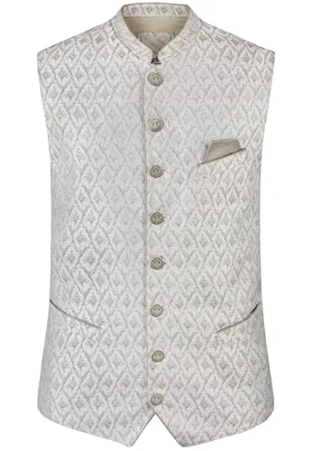 Stockerpoint Herren Armando Trachtenweste - Taupe, Größe 52 - Elegante Trachtenweste für besondere Anlässe, ideal zur Hochzeit oder festlichen Veranstaltungen.