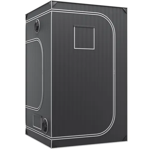 VEVOR Growbox Gewächshaus 122x122x203cm - Indoor Zuchtzelt aus strapazierfähigem 2000D Oxford-Gewebe, ideal für die professionelle Pflanzenzucht, mit hoher Tragfähigkeit von 60 kg.