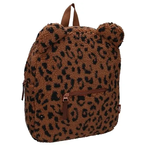 Vadobag Pret Rucksack Buddies For Life - Stylischer Rucksack Buddies For Life aus weichem Teddy-Stoff in Dunkelbraun mit süßem Panther-Aufdruck. Ideal für Schule und Ausflüge – bietet viel Platz und komfortable, verstellbare Schultergurte.