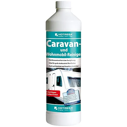 Hotrega Caravan und Wohnwagenreiniger 1 l - Effektiver Reiniger für Wohnmobile und Wohnwagen, entfernt mühelos Regenstreifen und sorgt für strahlenden Glanz. Ideal für die Pflege Ihres Fahrzeugs!