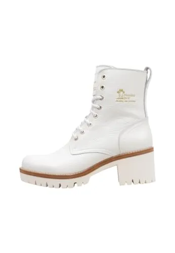 Panama Jack Damen Padma Combat Boot, Blanco B12, 42 EU - Wanderschuhe für Damen, wasserdichtes Nappaleder und anatomische Einlage für höchsten Tragekomfort. Ideal für Outdoor-Abenteuer und stilvolle Auftritte.