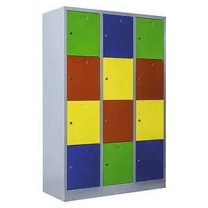ClassiX Schließfachschrank X-523432 - Bunt, 12 Fächer mit Zylinderschloss - Aufbewahrungsschränke mit 12 stabilen Fächern und Zylinderschloss, ideal für Schulen oder Büros. Lieferung komplett montiert und 3 Jahre Herstellergarantie.