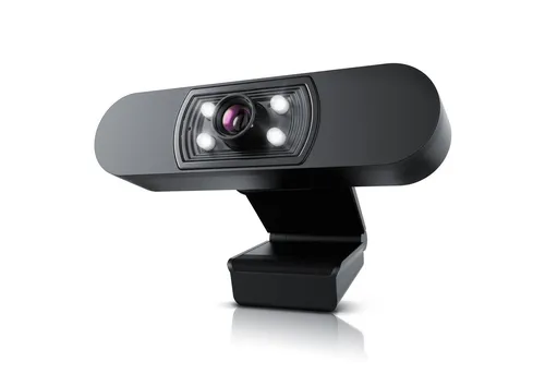 Aplic Full HD-Webcam – 1920x1080P mit 4 Hilfslichtern - Webcams – Hochauflösende Webcam mit integrierten Mikrofon und Stativgewinde, ideal für Videokonferenzen und Streaming.