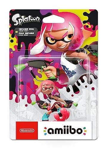 Amiibo Splatoon Inkling Mädchen (Neon-Pink) - Interaktive amiibo-Figur für Nintendo Switch, 3DS und Wii U, die neue Funktionen und Modi freischaltet. Perfekt für Gamer, die ihre Spielerfahrung erweitern möchten.