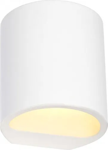 SLV PLASTRA Wandleuchte GL 104 ROUND - Moderne Wandleuchte aus weißem Gips, ideal für stilvolle Akzente in jedem Raum, mit G9 Sockel und max. 42W Leistung.