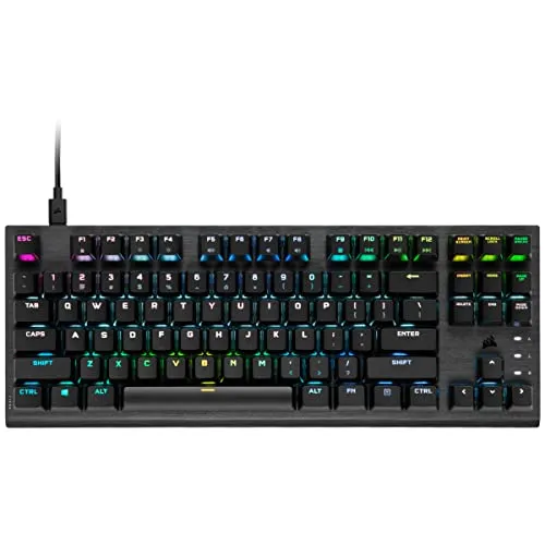Corsair K60 PRO TKL Gaming-Tastatur mit 8000 Hz Abfragrate - Tastaturen mit optischen mechanischen OPX Linearschaltern für blitzschnelle Reaktionszeiten und langlebige Leistung, ideal für Gamer.