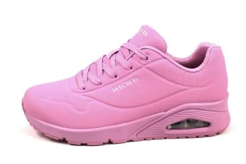 Skechers Uno - Stand On Air Damen Sneakers in Rosa (EU 37) - Sportliche Schnürschuhe mit Air Cooled Memory Foam Einlegesohle für ultimativen Komfort und Dämpfung, ideal für den Alltag und Freizeitaktivitäten.