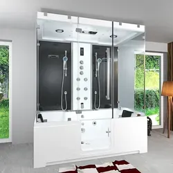 Kombination Badewanne Dusche K88-SW-TH-B-SC-EA Duschtempel 180x100 cm aktive Schlauch-Reinigung